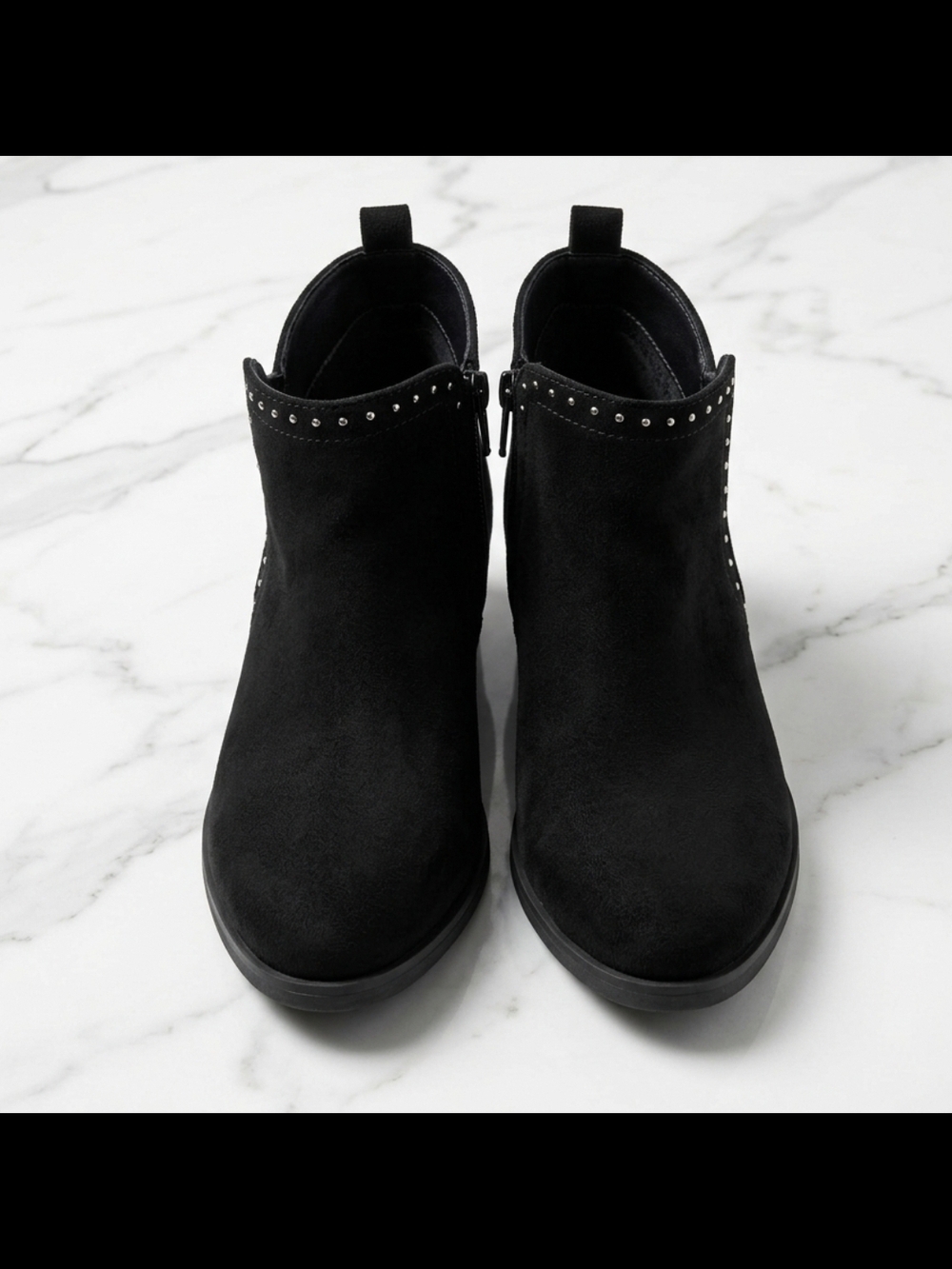 Kohl's Black Suede Studded Ankle Booties
